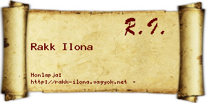 Rakk Ilona névjegykártya